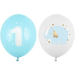 1 Års Latexballonger Elefant Ljusbla 50-pack