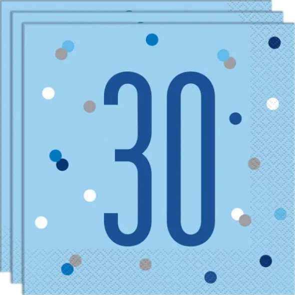 30 Års Servetter Blå