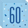 60 Års Servetter Blå