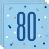 80 Års Servetter Blå