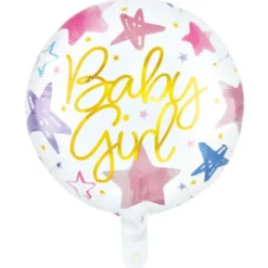 Rund Folieballong Baby Girl 46 cm