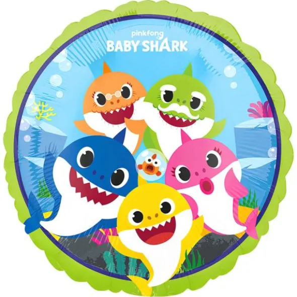 Rund Folieballong Baby Shark