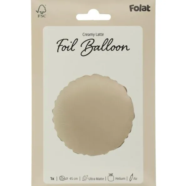 Rund Folieballong Creamy Latte Matt
