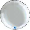 Rund Folieballong Holografisk Platinum Pure