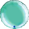 Rund Folieballong Holografisk Platinum Tiffany