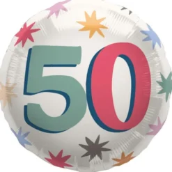 Rund Folieballong med Stjärnor 50 år