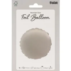 Rund Folieballong Månsilver Matt