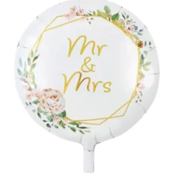 Rund Folieballong Mr & Mrs 46 cm