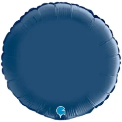 Rund Folieballong Satin Navy Blå