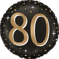 Rund Folieballong Stjärnor 80 år