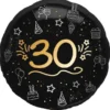 Rund Folieballong Svart 30 år