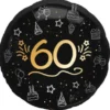 Rund Folieballong Svart 60 år