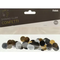 Rund Konfetti Svart/Silver/Guld 100-pack