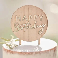 Rund Tårtdekoration Happy Birthday