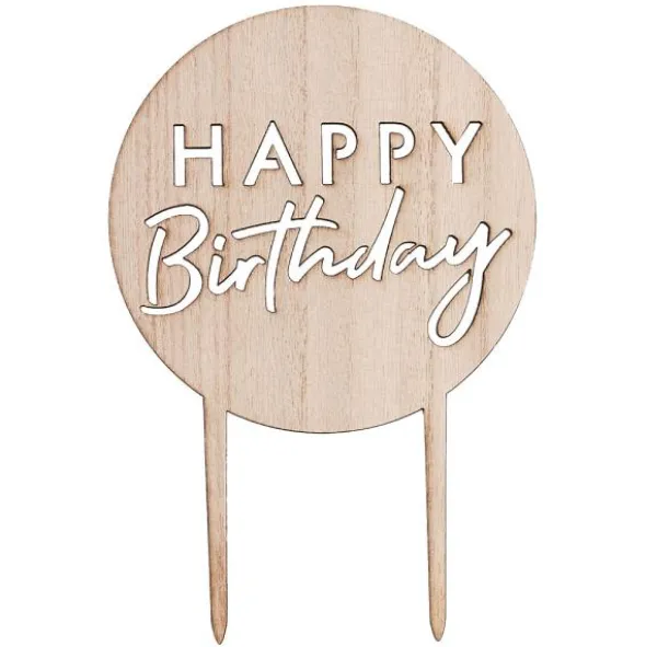 Rund Tårtdekoration Happy Birthday