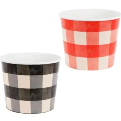 Rutiga Snacksbägare Svart & Röd 2-pack