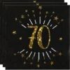 Servetter 70 År Birthday Party Guld