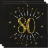 Servetter 80 År Birthday Party Guld