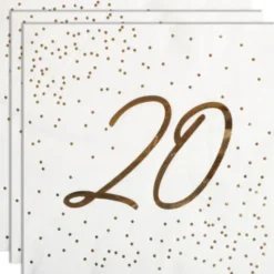 Servetter 20 år Guld med Prickar 16-pack