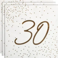 Servetter 30 år Guld med Prickar 16-pack