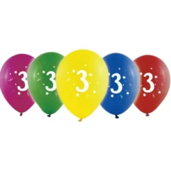 Sifferballonger 3 Färgmix