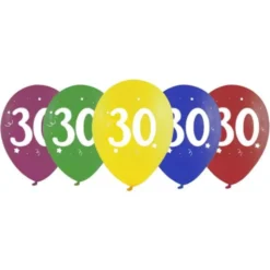 Sifferballonger 30 Färgmix