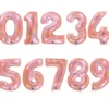 Sifferballong Holografisk Roséguld (Siffra 0)