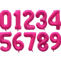 Sifferballong Neonrosa (Siffra 0)
