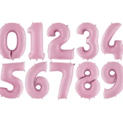 Sifferballong Pastell Rosa (Siffra 0)