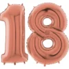 Sifferballong 18 Roséguld