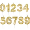 Sifferljus Metallic Guld 6 cm (Siffra 0)