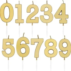 Sifferljus Metallic Guld 4,5 cm (Siffra 0)
