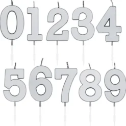 Sifferljus Metallic Silver 4,5 cm (Siffra 0)