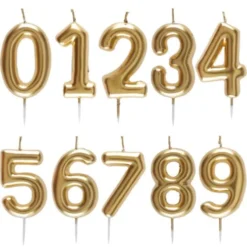 Siffra Tårtljus Guld 3 (Siffra 3)