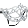 Silverglittrande Halvmask med Diamanter