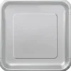 Silver Papptallrikar Fyrkantiga