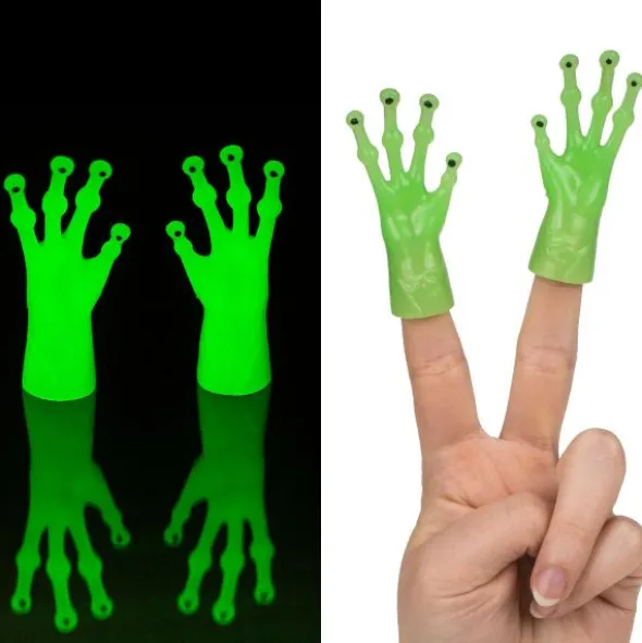 Självlysande Fingerdocka Alienhand 7 cm