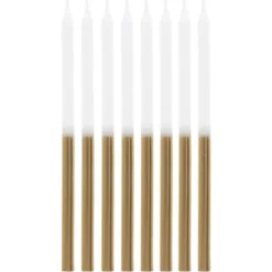 Smala Tårtljus Guld/Vit