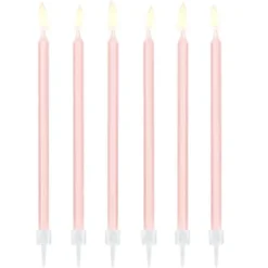 Smala Tårtljus Pastellrosa