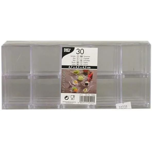 Små Fyrkantiga Bägare Transparenta