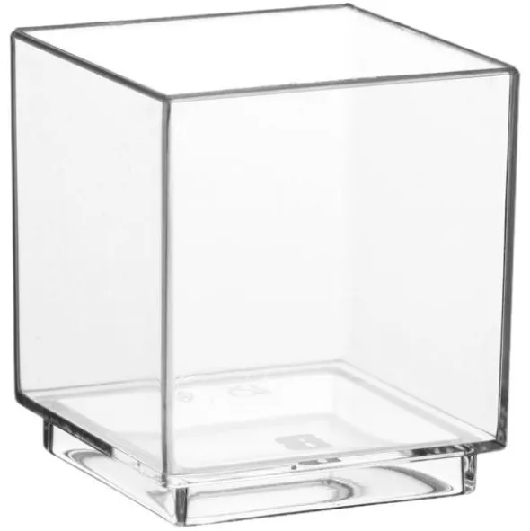 Små Fyrkantiga Bägare Transparenta