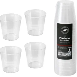 Snapsglas Plast 3 cl 20-pack