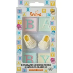 Sockerdekorationer Baby Shower Färgmix 6-pack