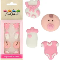 Sockerdekorationer Rosa Baby