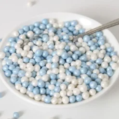 Sockerpärlor Blå/Vit
