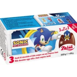 Sonic Chokladägg med Överraskning 3-pack