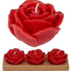 Stearinljus Röda Rosor 3-pack