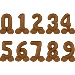 Stående Sifferballong Chokladbrun Matt (Siffra 0)