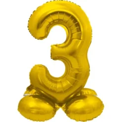Stående Sifferballong Guld (Siffra 0)