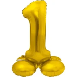 Stående Sifferballong Guld (Siffra 0)